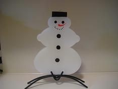 Svíčka sněhulák se stojánkem,20x12xm.