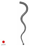 U6-D32  kovaná voluta 690x155mm,průměr 32